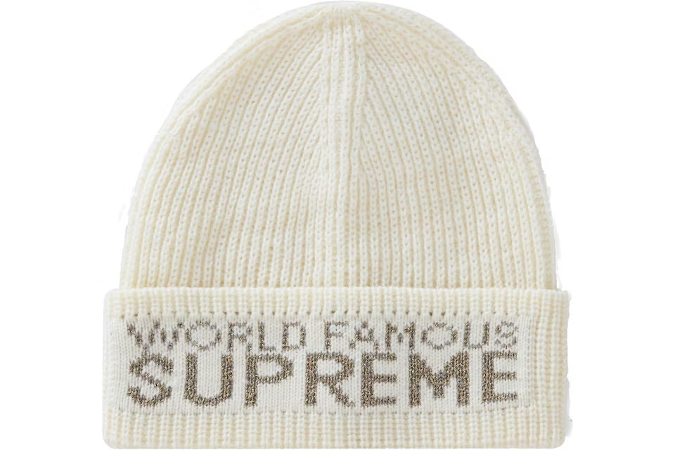 Supreme “World Famous” Beanie (Natural)