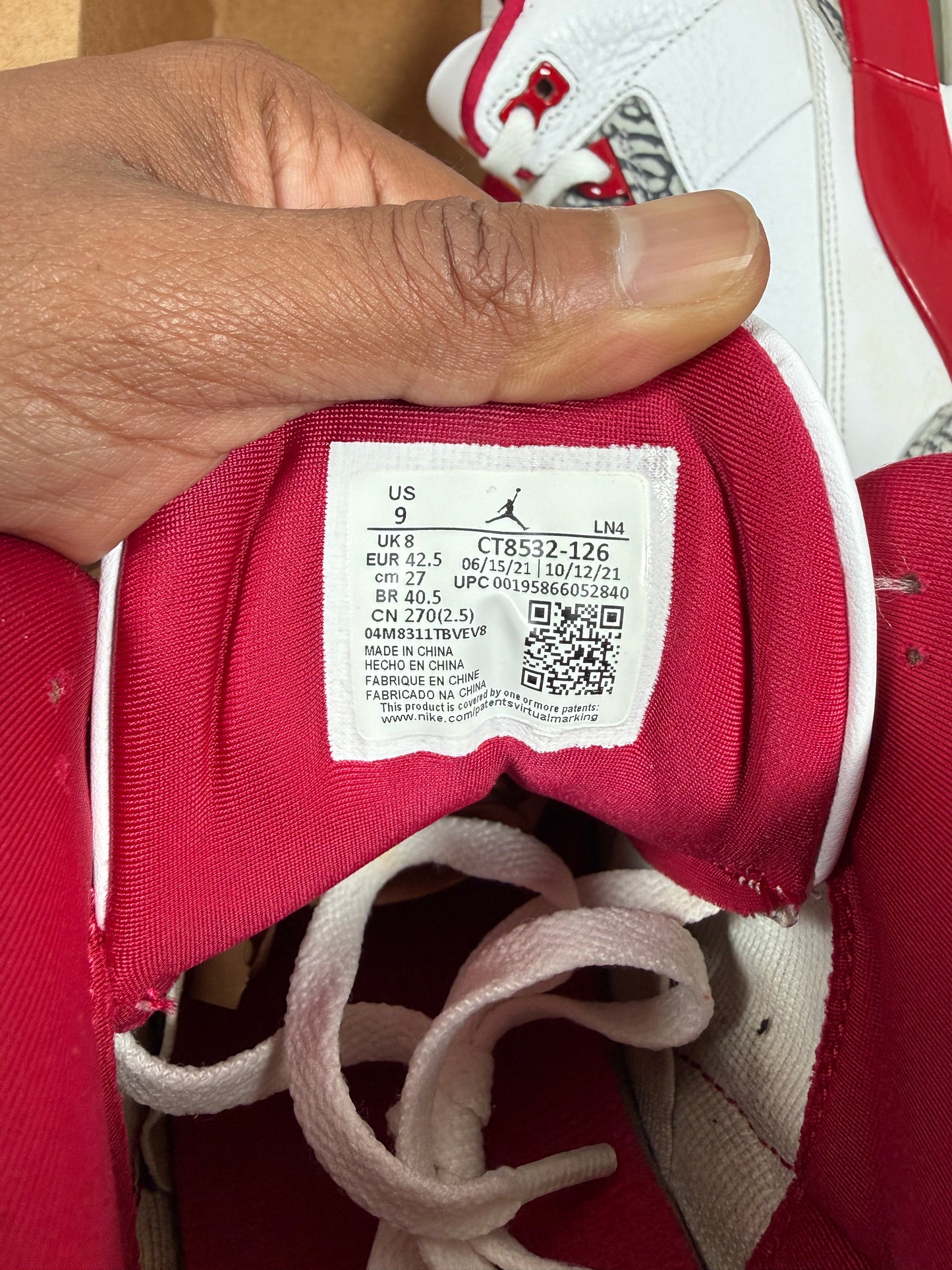Air Jordan 3 “Cardinal” (Preowned)
