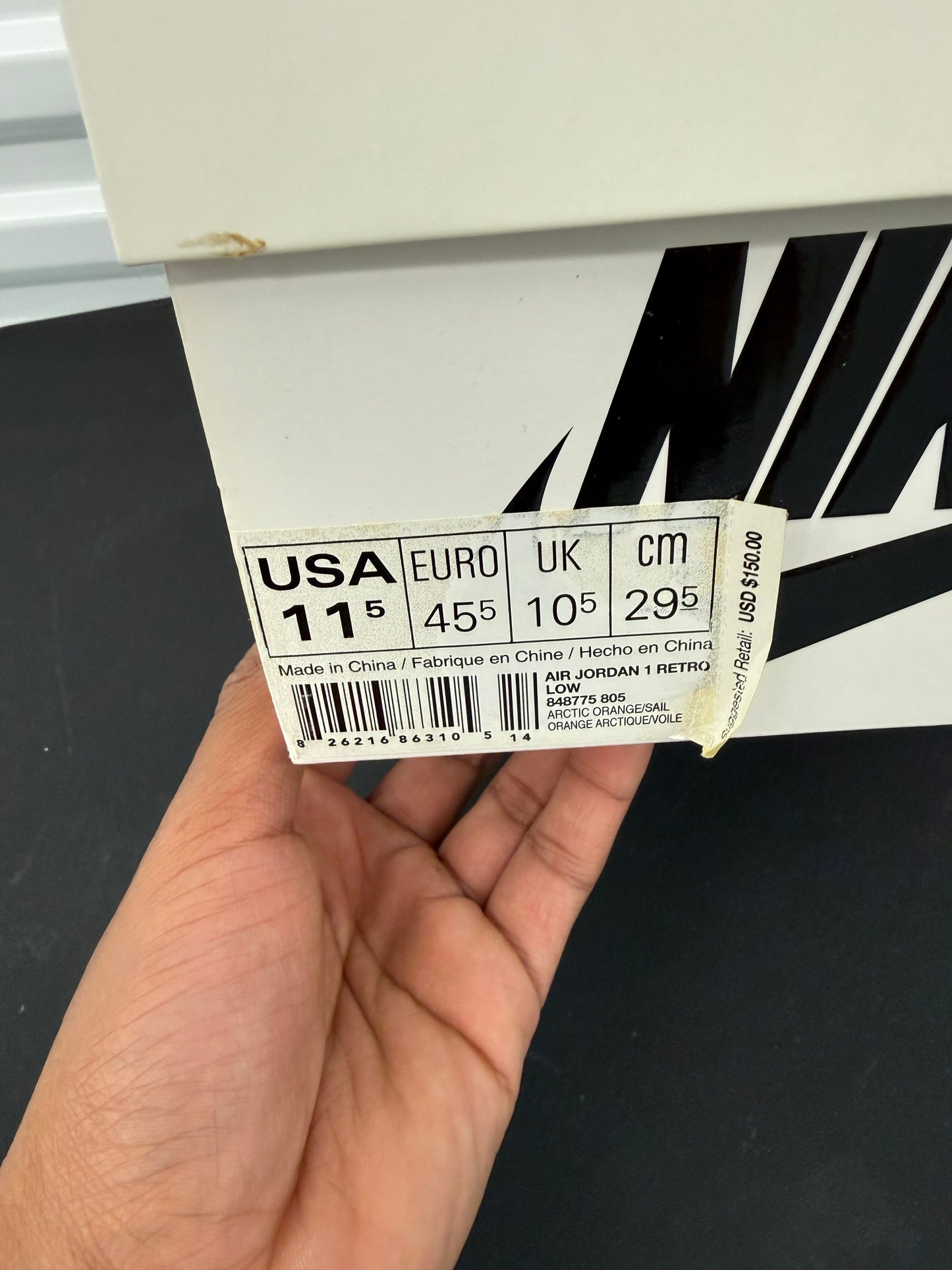 Air Jordan 1 Low Retro Swooshless “Artic Orange” (Preowned)