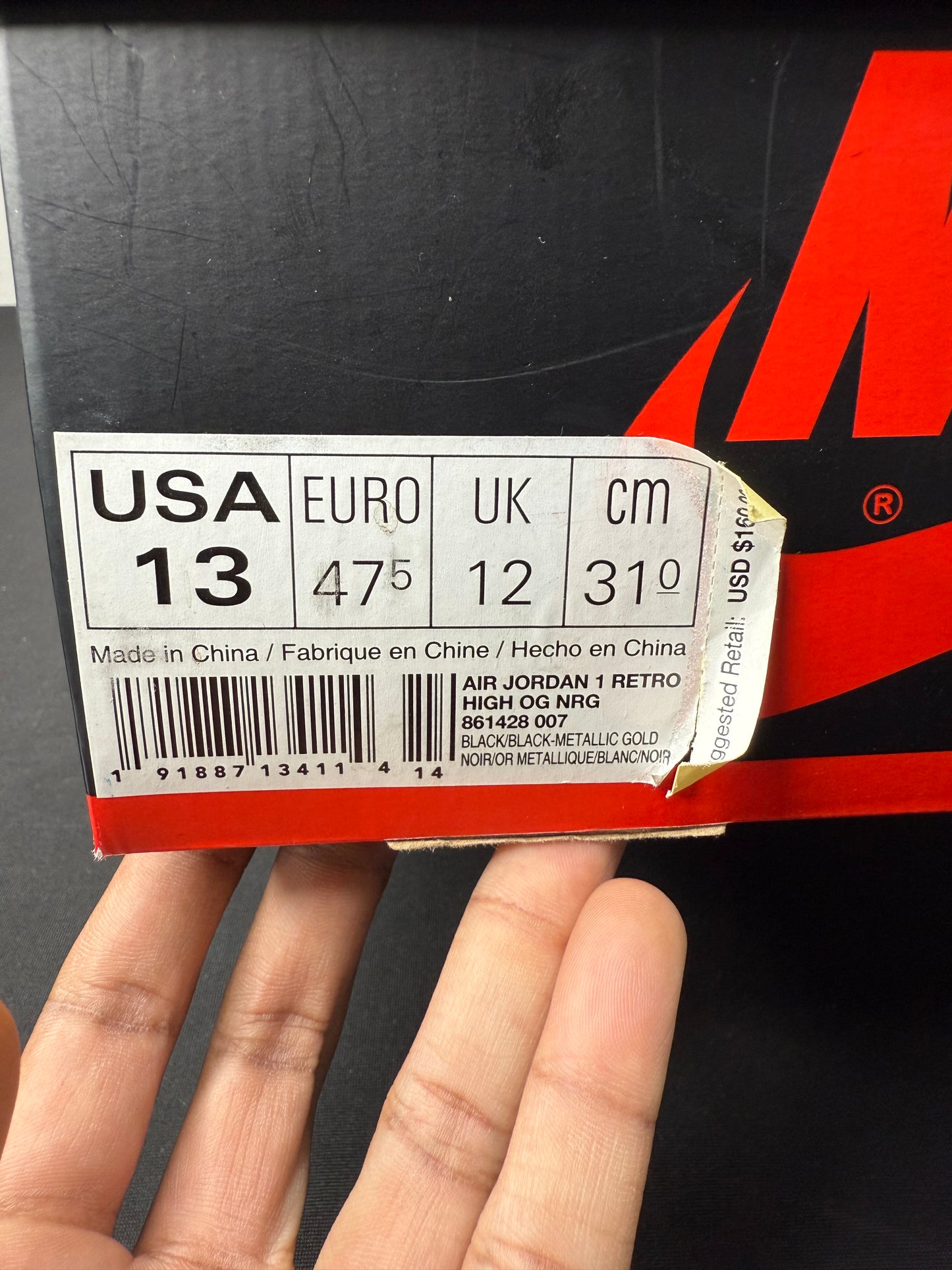 Air Jordan 1 High NRG “Patent Gold Toe” (Preowned)