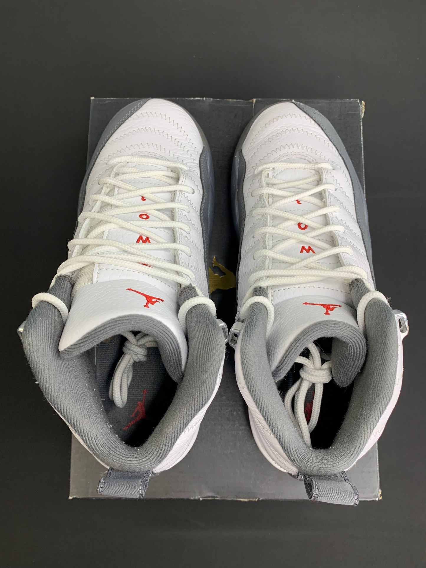 Air Jordan 12 Retro “White/Dark Grey” (GS) (Preowned)