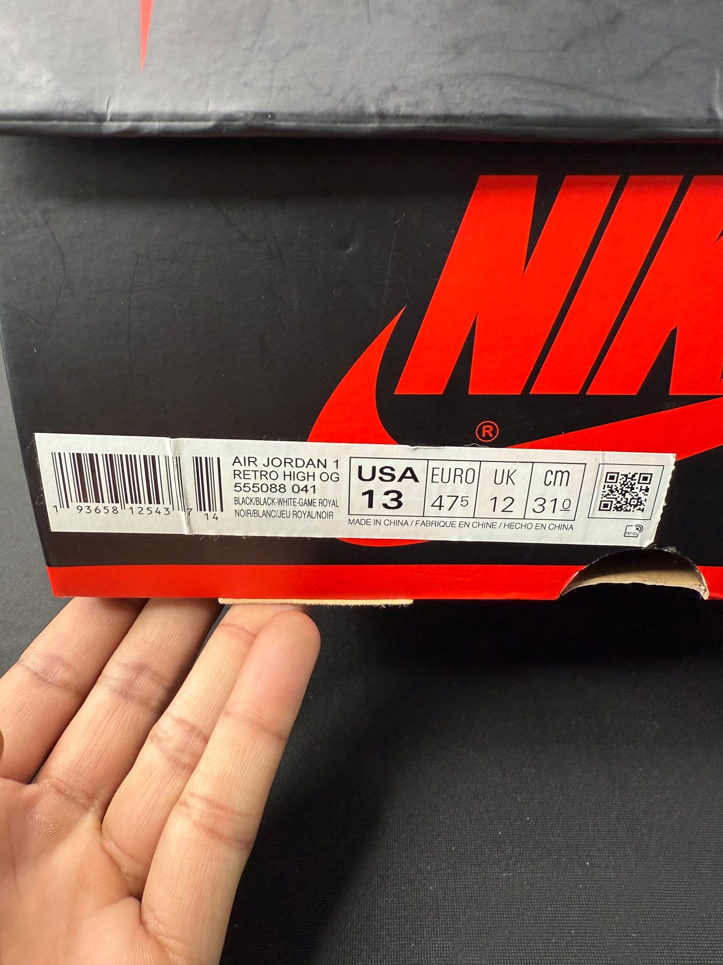 Air Jordan 1 High “Royal Toe” (Preowned)