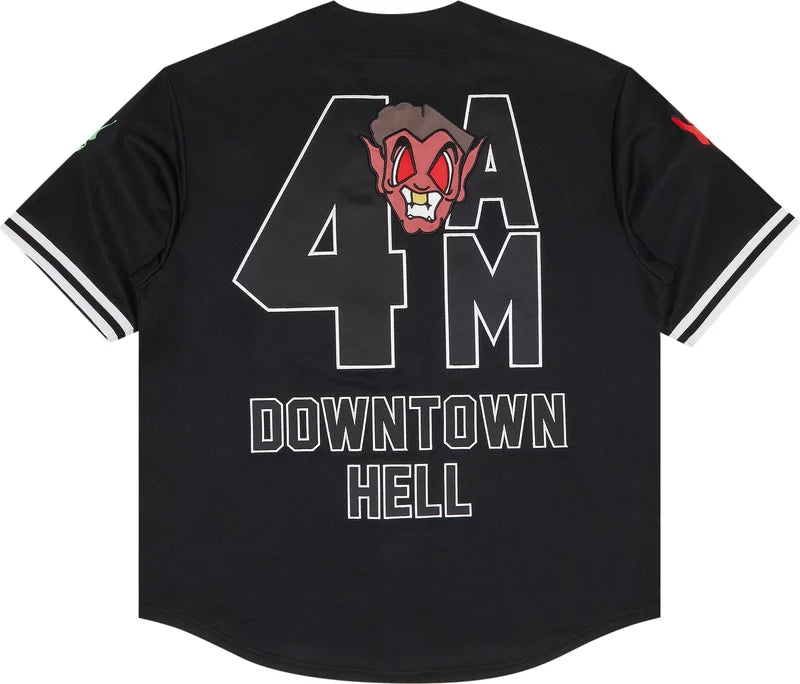 Supreme X Mitchell & Ness Baseball Jersey “Downtown Hell” (Black)