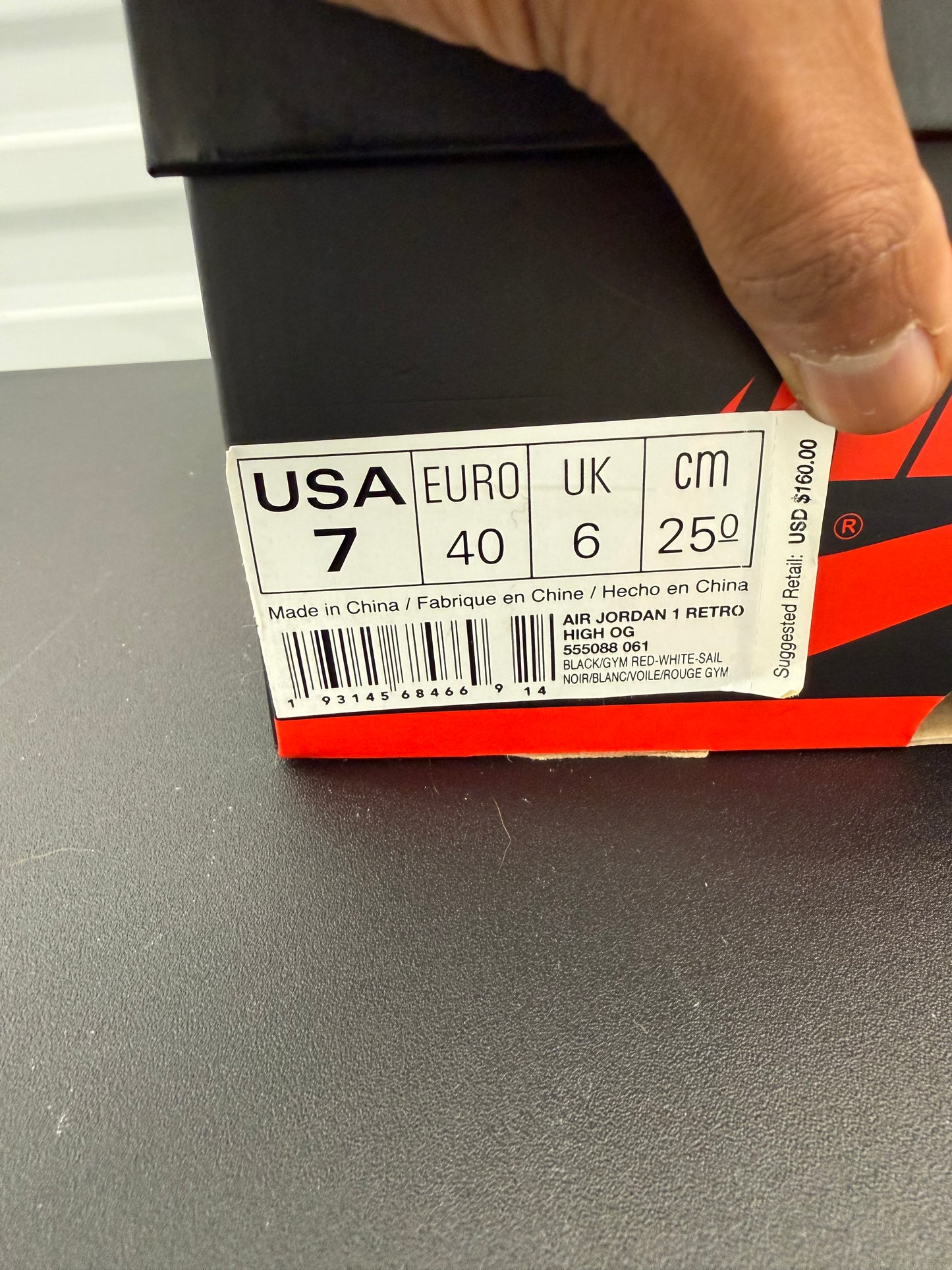 Air Jordan 1 Retro High OG “Gym Red” (2019)