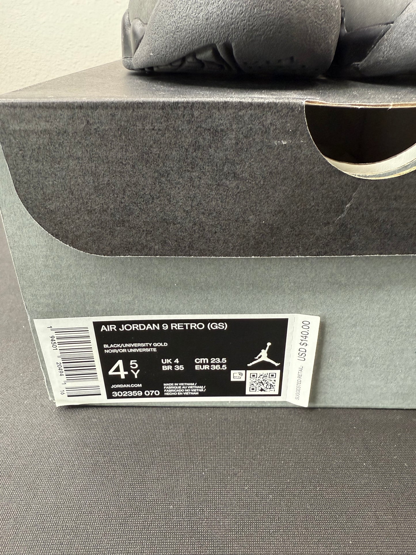 Air Jordan 9 “University Gold” (GS) (Preowned)
